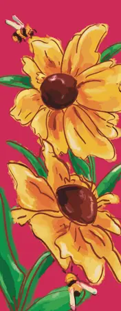 Artwork featuring a flower 